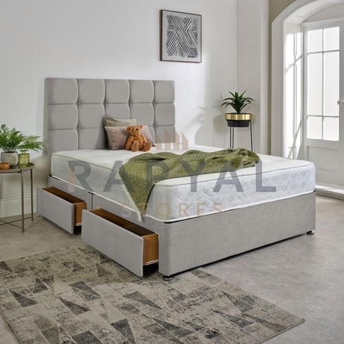 Plush divan bed set with - bed,